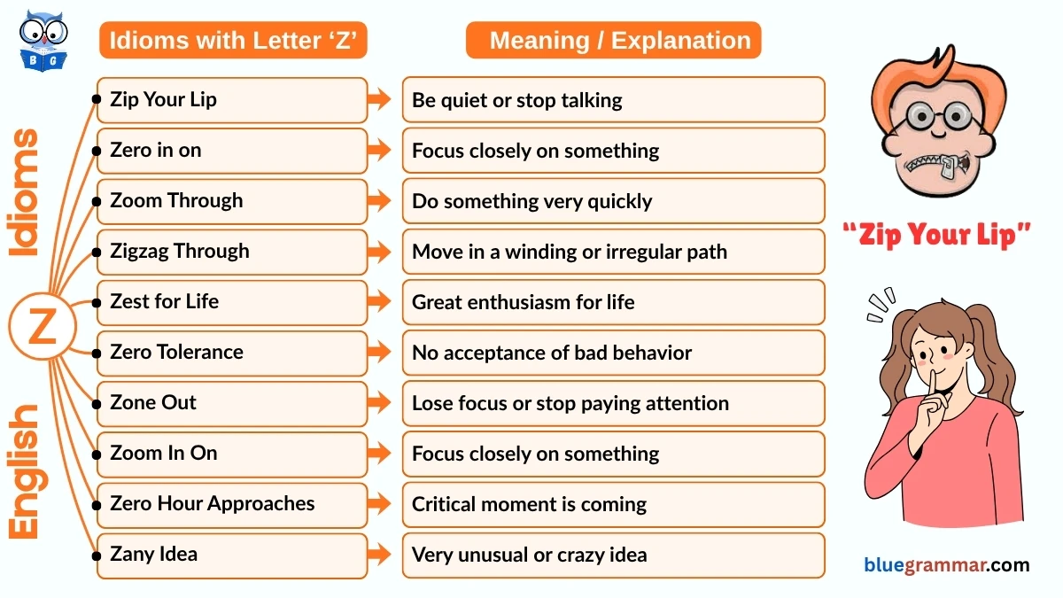 Idioms Starting with Letter Z (Meanings and Examples)