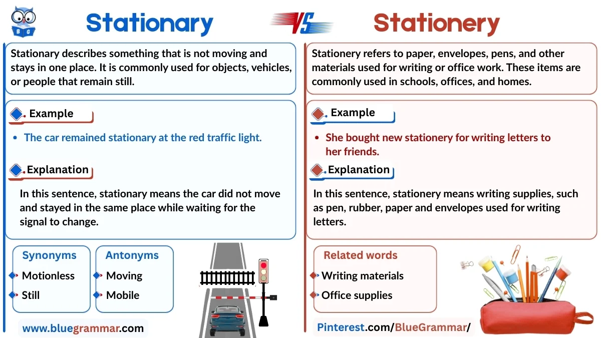 Stationary vs Stationery