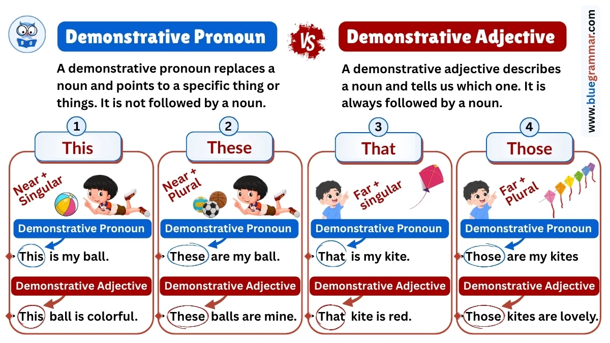 Demonstrative Pronoun vs Demonstrative Adjective