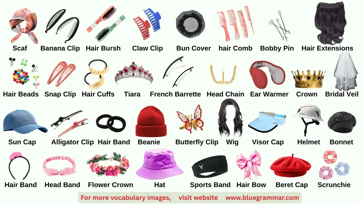 Head and Hair Accessories in English