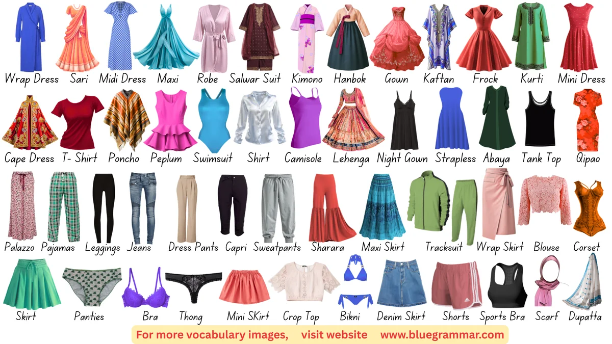 Women's Dresses Vocabulary